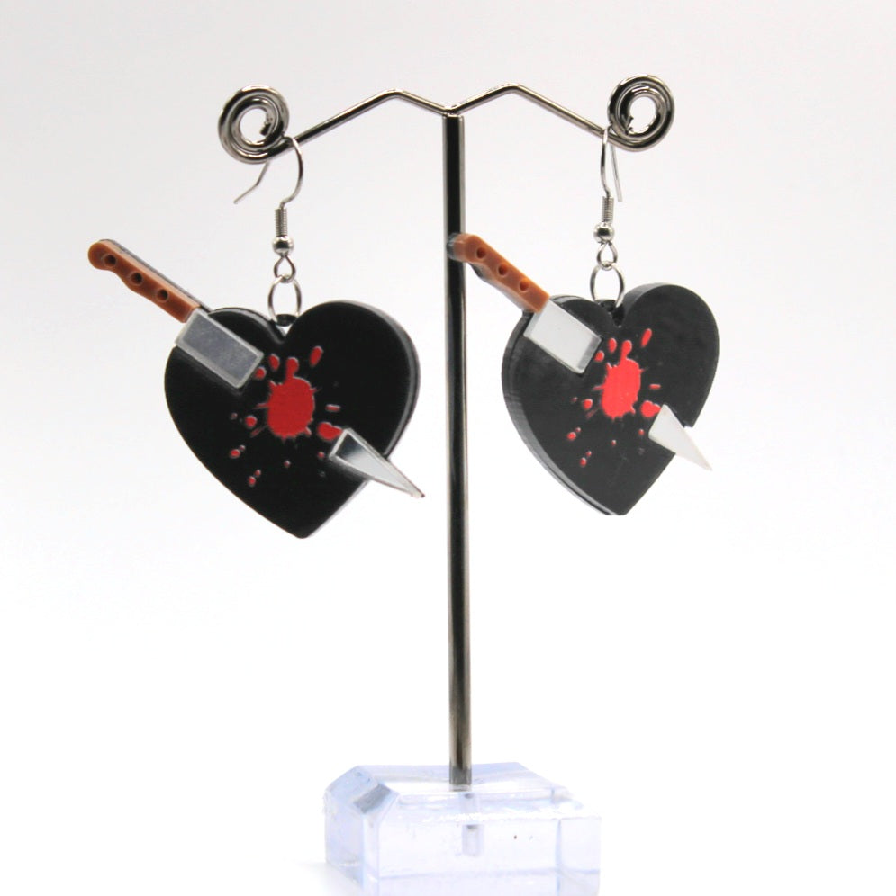 Stabbed In The Heart Earrings - Uniqua Treasures