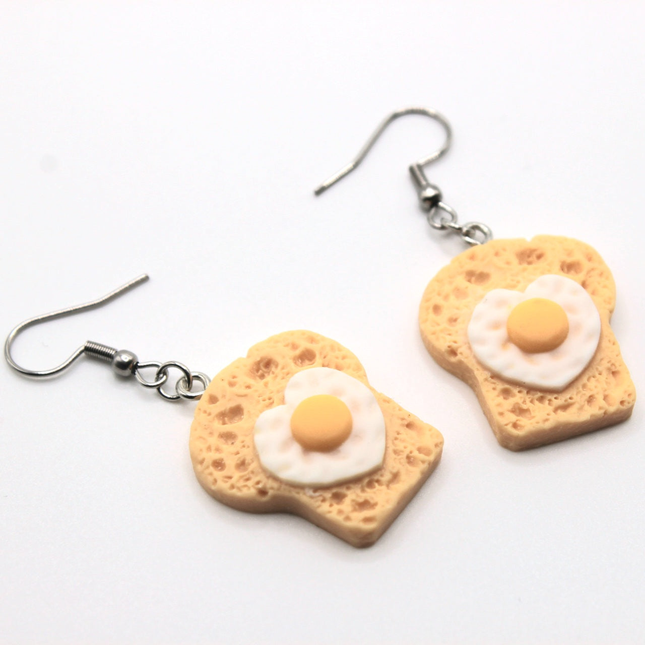 Toast and Heart Egg Earrings - Uniqua Treasures