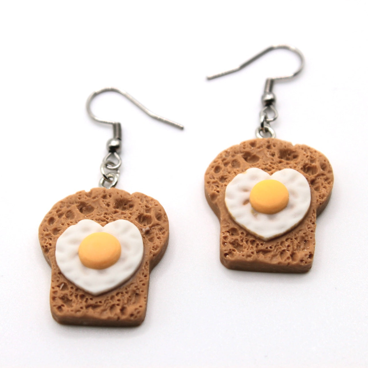 Toast and Heart Egg Earrings - Uniqua Treasures