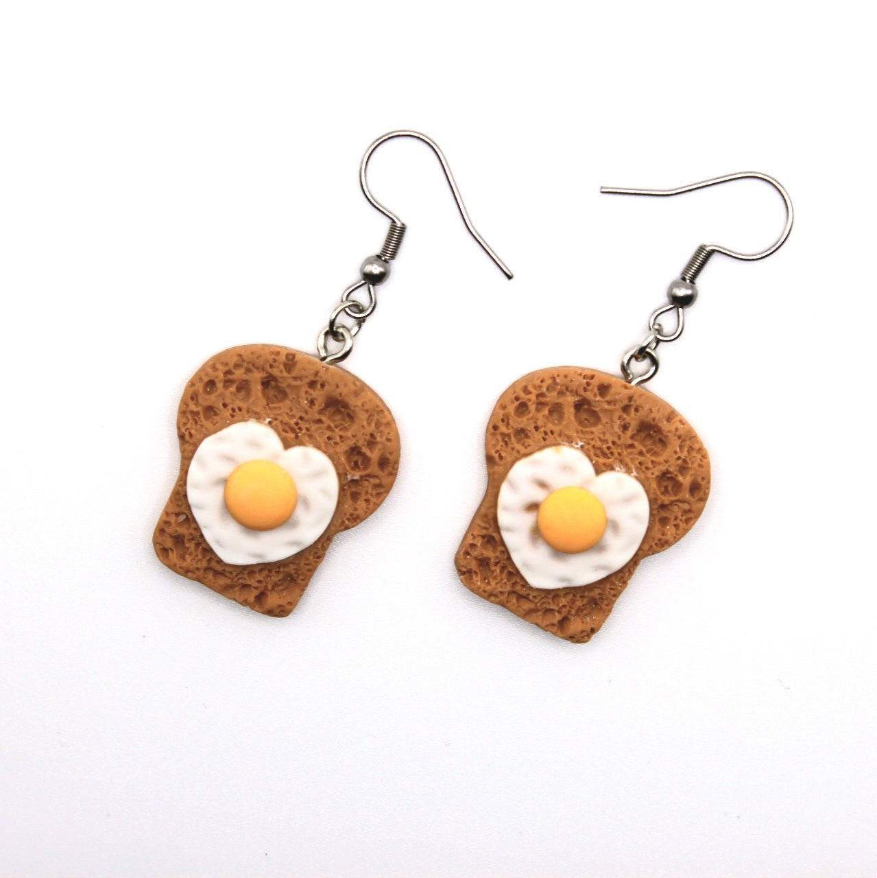 Toast and Heart Egg Earrings - Uniqua Treasures