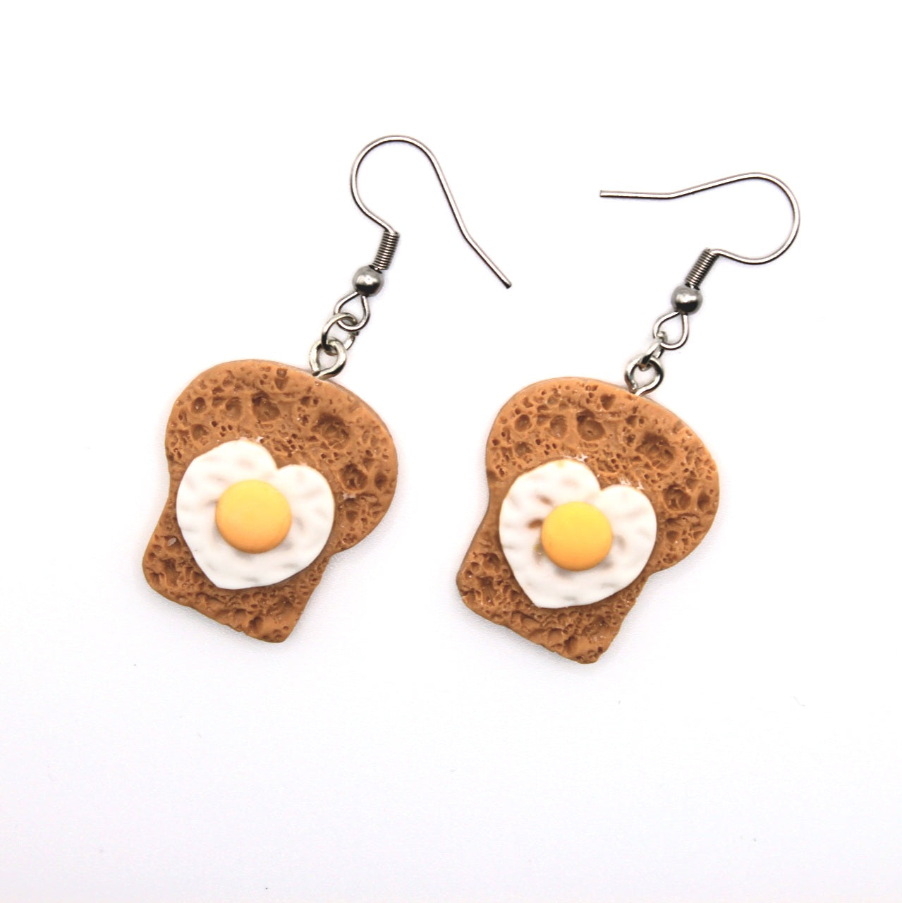 Toast and Heart Egg Earrings - Uniqua Treasures