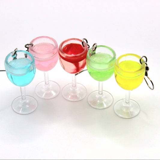 Colorful Wine Glass Earrings - Uniqua Treasures