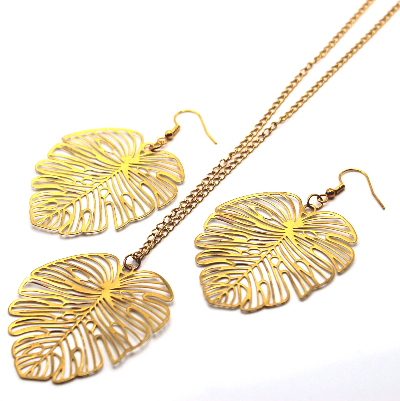 Golden Leaf Jewelry Set - Uniqua Treasures