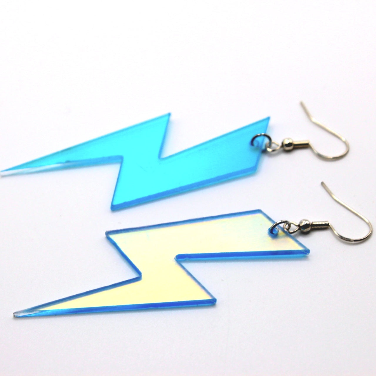 Blue Lightning Bolt Earrings - Uniqua Treasures