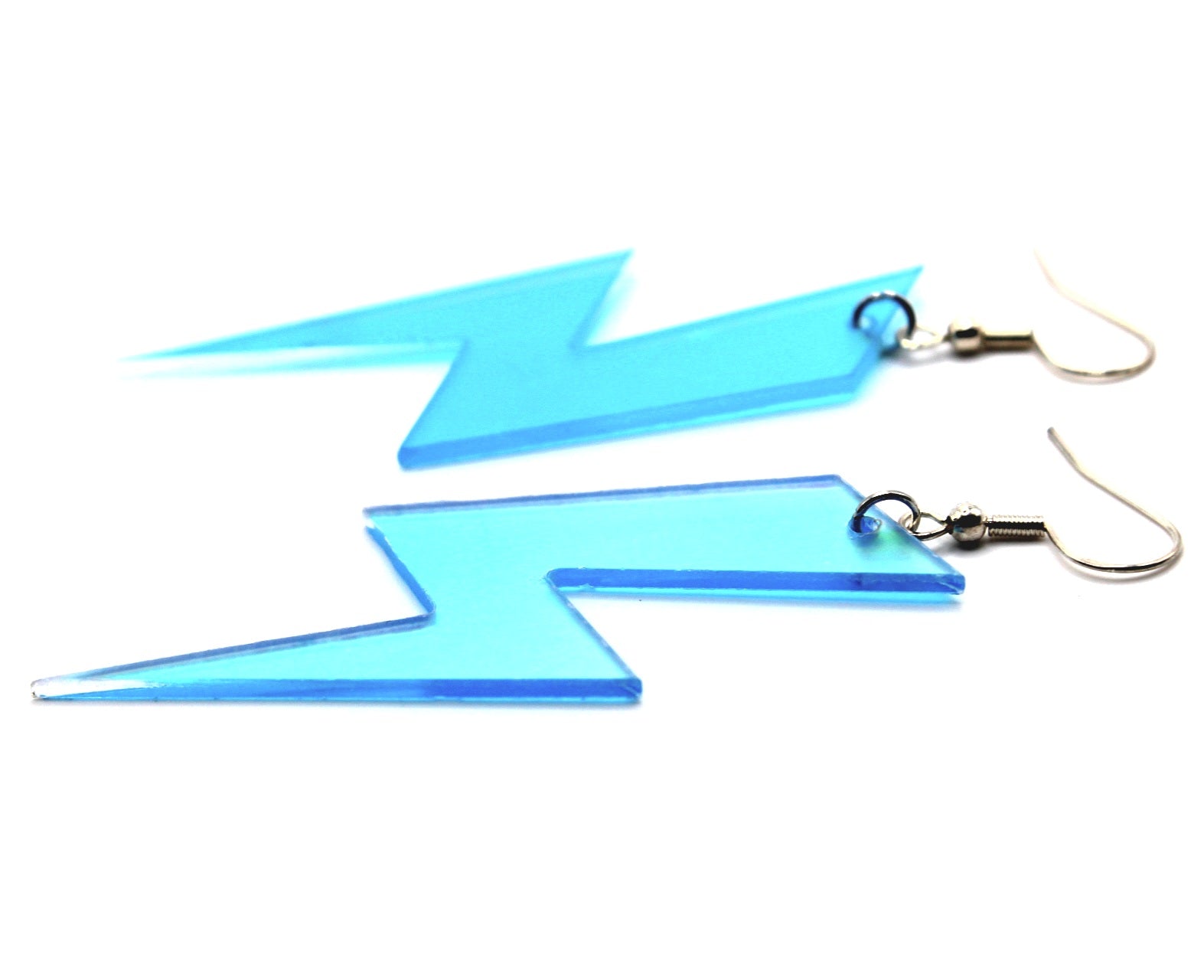 Blue Lightning Bolt Earrings - Uniqua Treasures