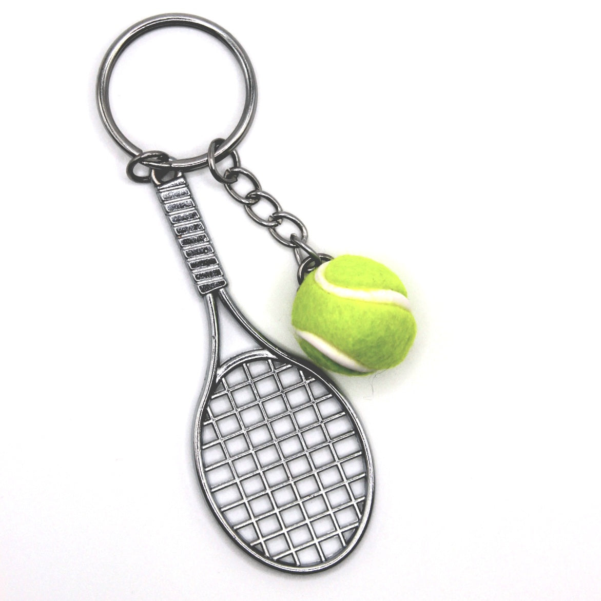 Tennis Ball and Racket Keychain - Uniqua Treasures