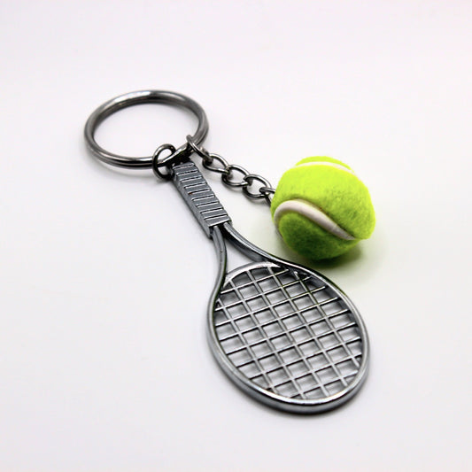 Tennis Ball and Racket Keychain - Uniqua Treasures