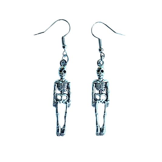 Silver Skeleton Earrings - Uniqua Treasures