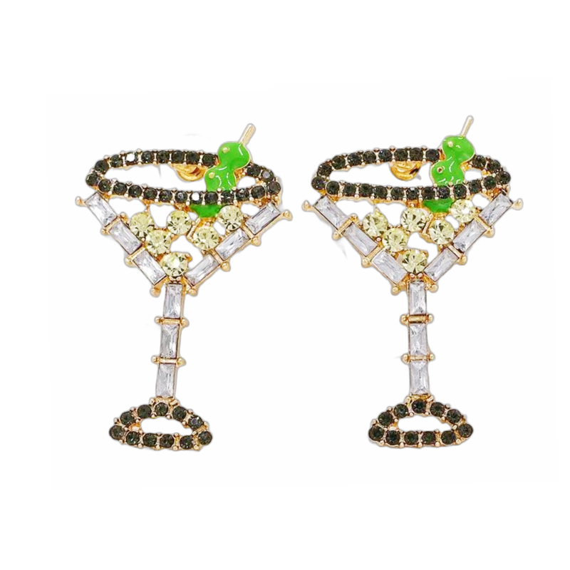 Martini Glass Earrings - Uniqua Treasures