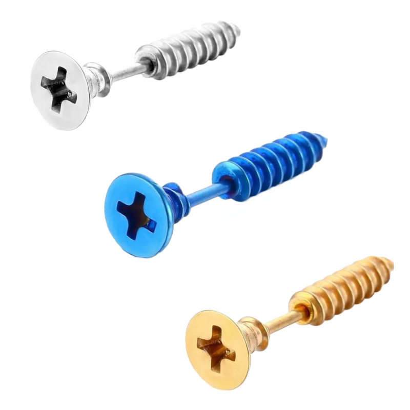 Unisex Screw Earrings - Uniqua Treasures