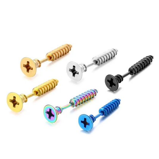 Unisex Screw Earrings - Uniqua Treasures