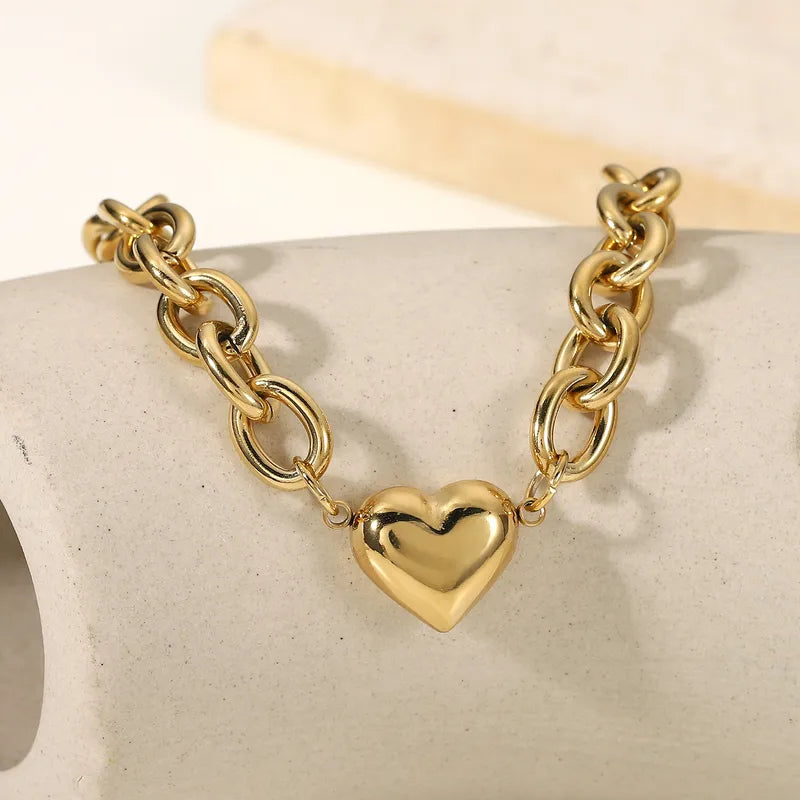 Gold Heart Charm Bracelet - Uniqua Treasures