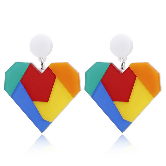 Colorful Heart Earrings - Uniqua Treasures