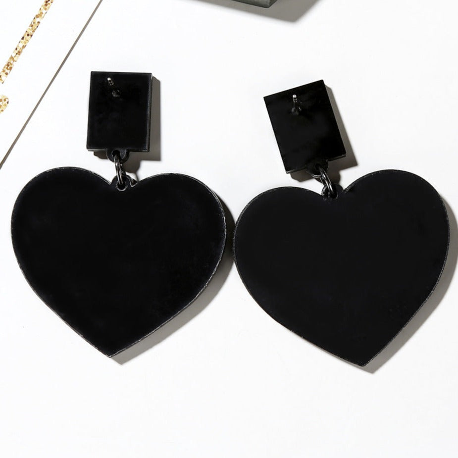 Abstract Art Heart Earrings